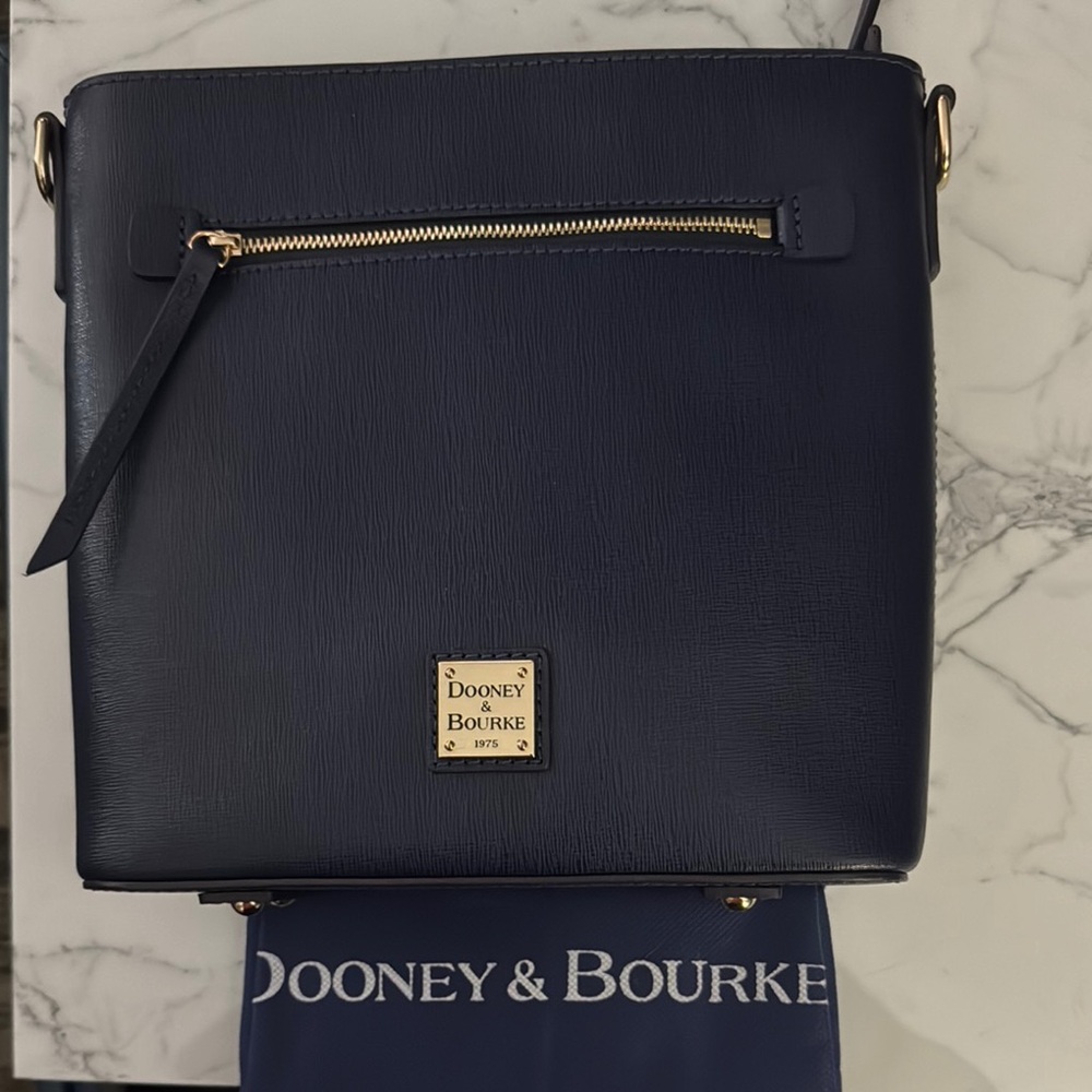 Dooney & Bourke Marine Saffiano Crossbody Bag with Gold Hardware